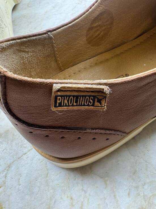 Pikolinos Brown Leather Slip On Loafers Comfort Casual Shoes  display picture 1